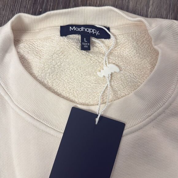 Madhappy Local Optimist Fleece Crewneck Sweatshirt 4U032-ATW Antique - Picture 4 of 5